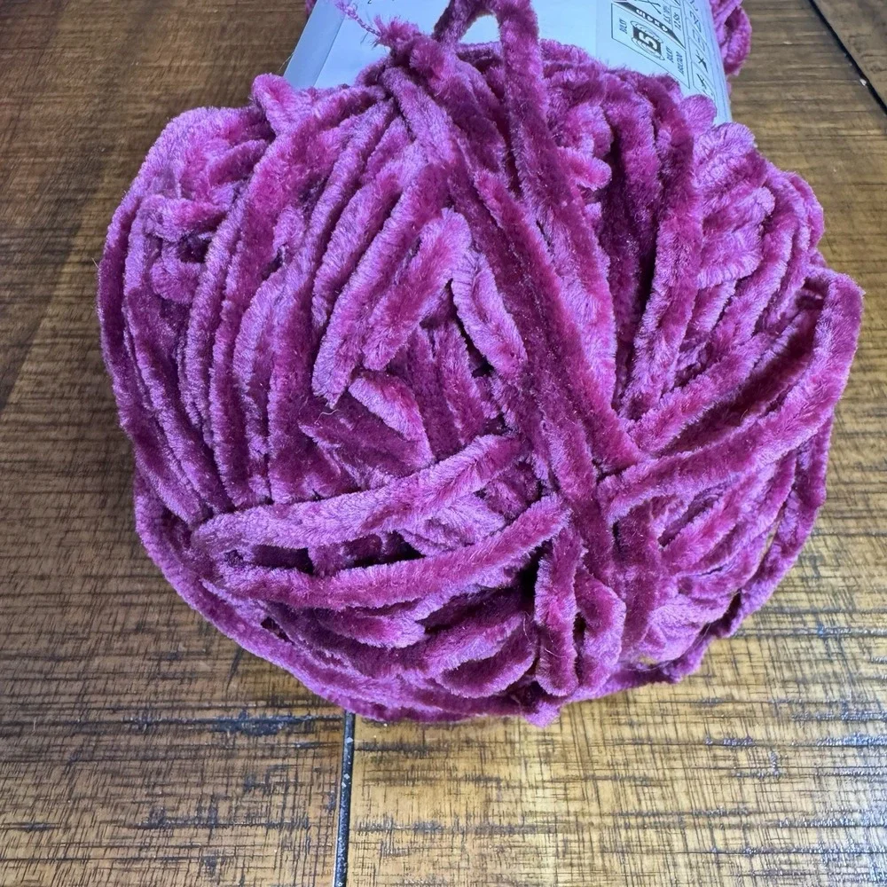 Bernat Velvet Yarn In Burgundy Plum 5- Bulky 315 Yards